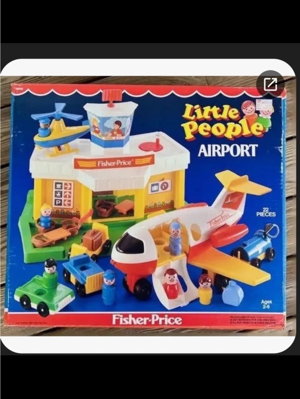 Fisher-Price Vintage Little People Airport With Airplane